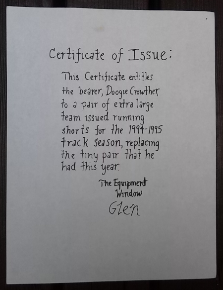 certificate of issue